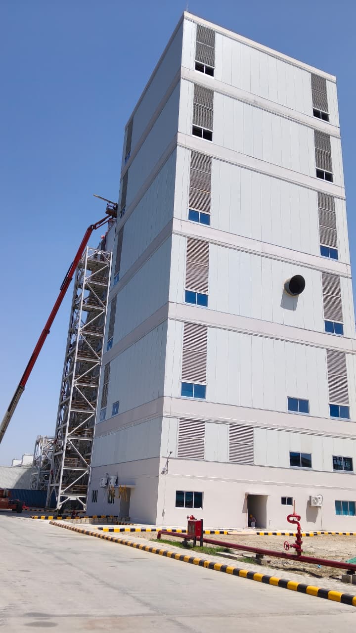 CPP industrial building 43 metre height construction Panipat Haryana by RSMD Infratech for Uflex Limited