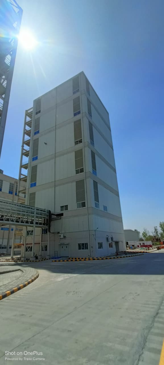 CPP industrial building construction 43 metre height at Panipat Industrial Area Haryana by RSMD Infratech for Uflex Limited