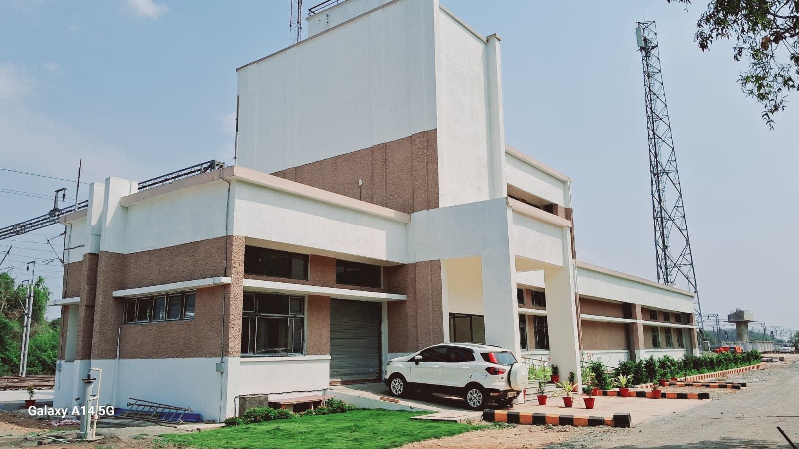 Railway station building under construction at Gholvad Vapi Gujarat IRCON International project by RSMD Infratech