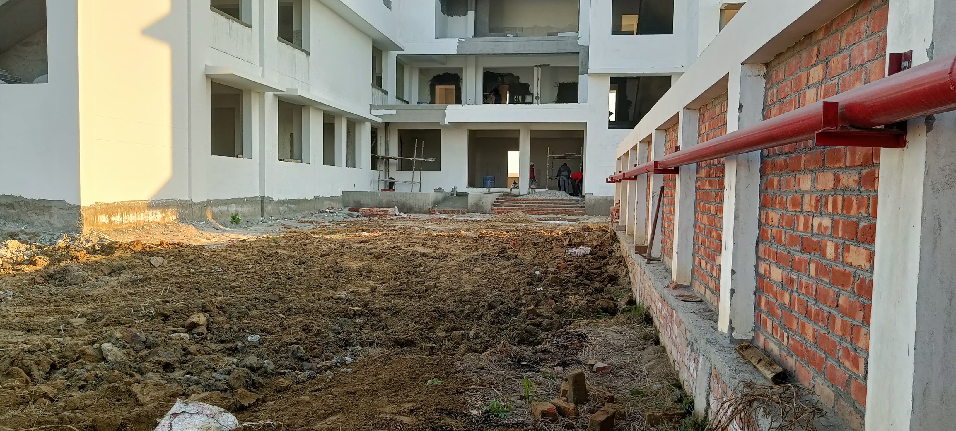 Admin building construction exterior view Greater Noida UP by RSMD Infratech for DS Group