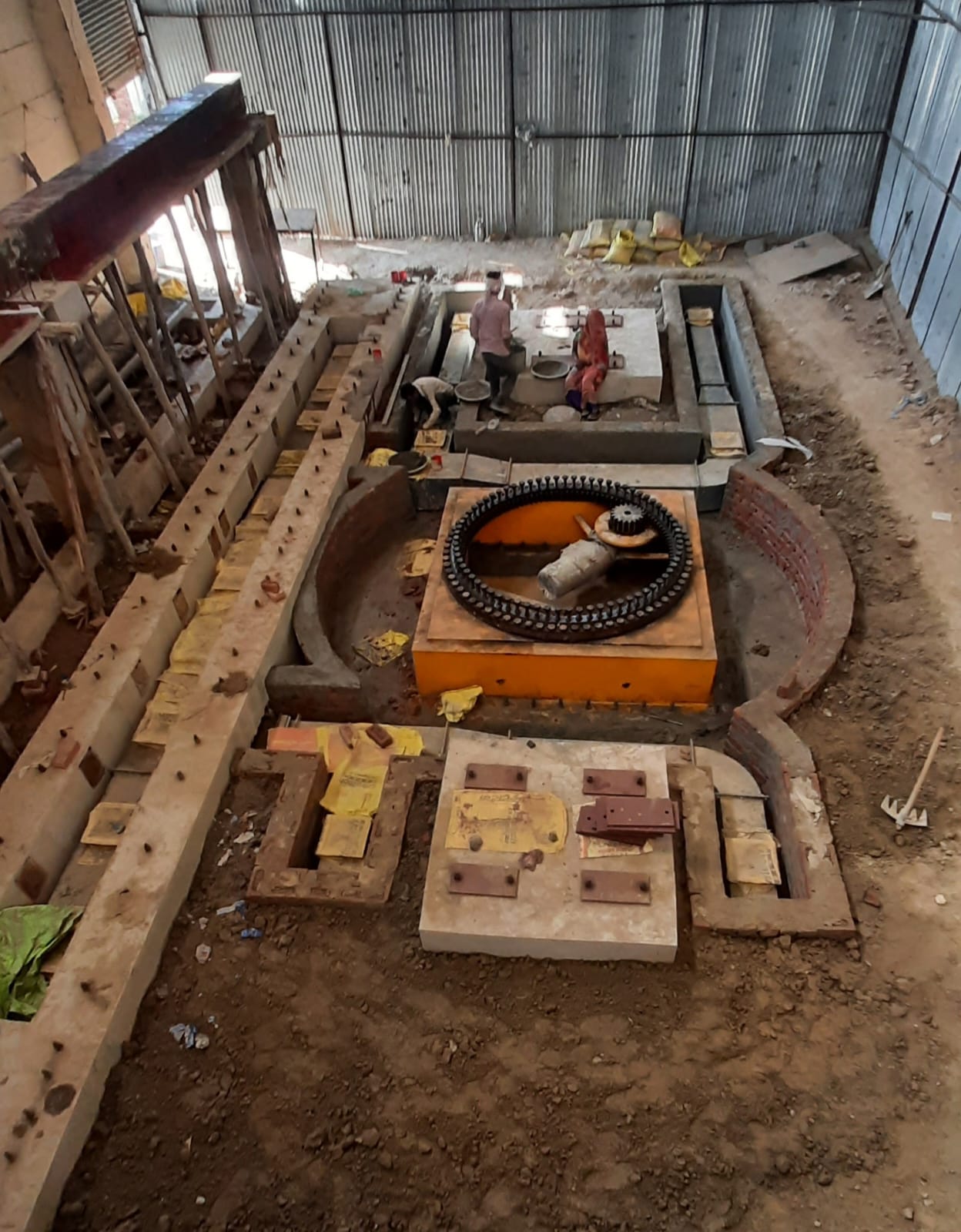 Machine foundation construction at Tronica City Ghaziabad UP by RSMD Infratech for IPM Pvt Ltd